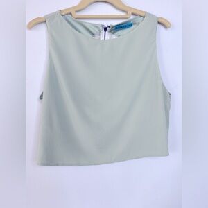 Alice + Olivia Sleeveless Top – Mint Green with Lace Back – Size 8